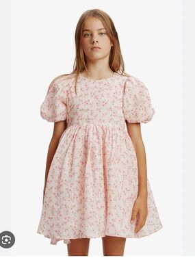 Bardot Pink Floral Puff-Sleeve Dress